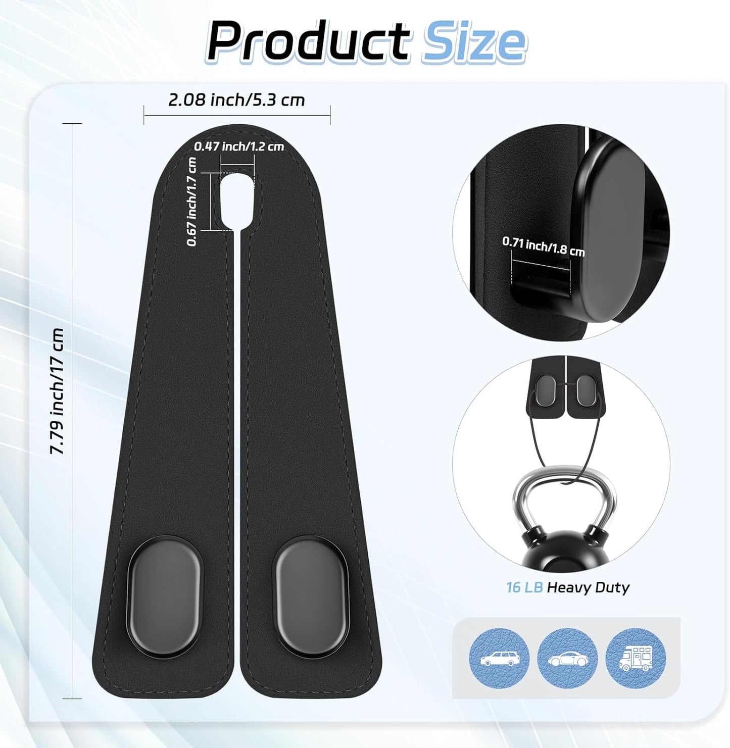 Infinix Car Seat Headrest Hook Heavy-Duty Organizer Pack of 2