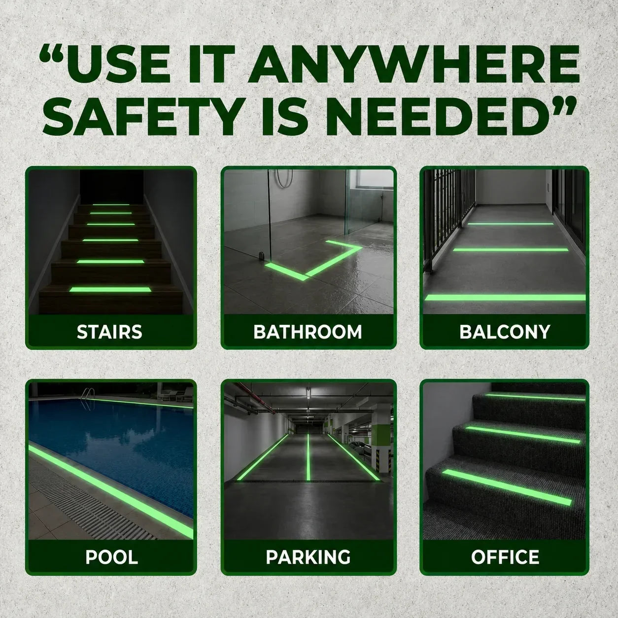 My Store Anti Skid Glow In The Dark Tape 2 in x 18 ft