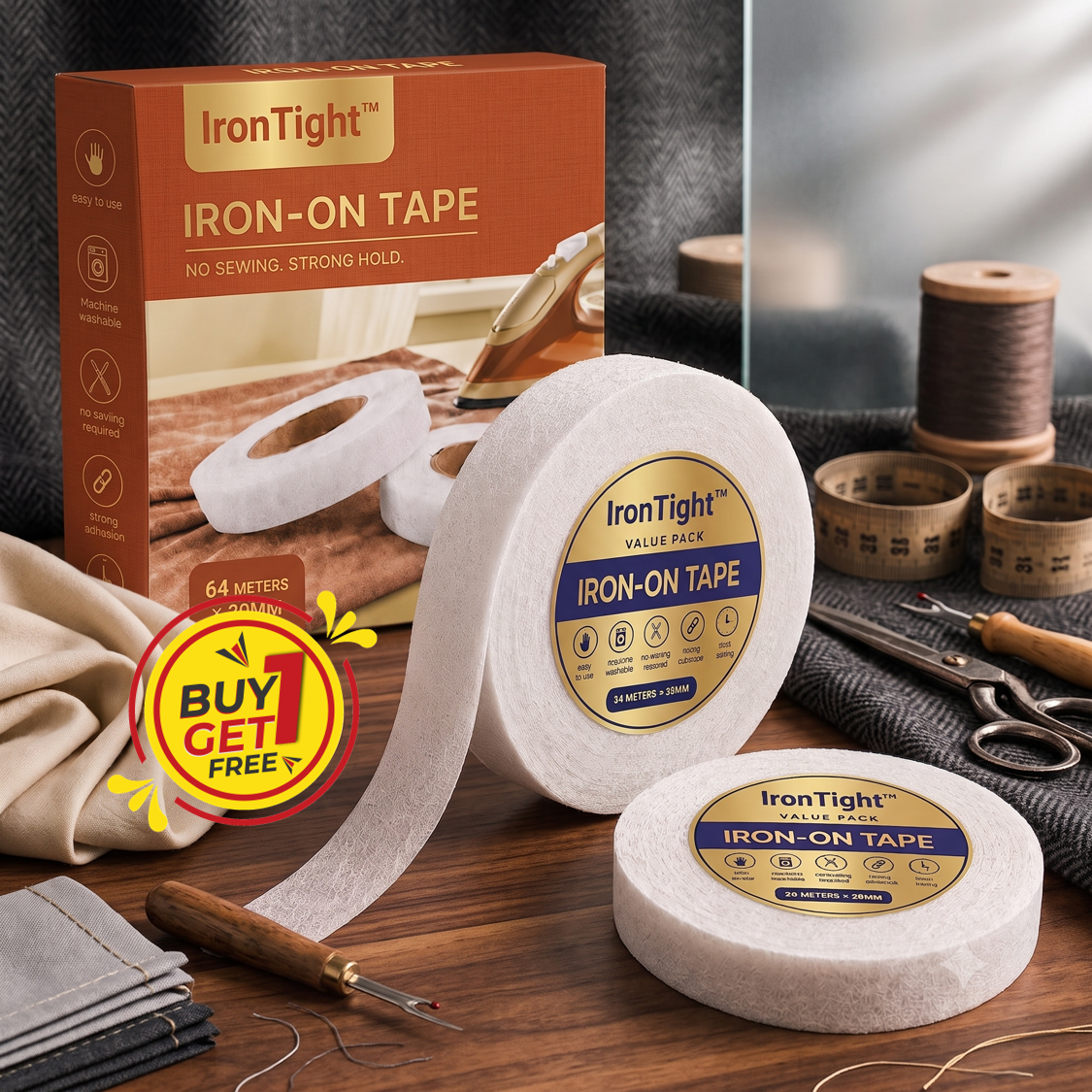 SmartKart IronTight Fabric Fusing Hem Tape 70 yd